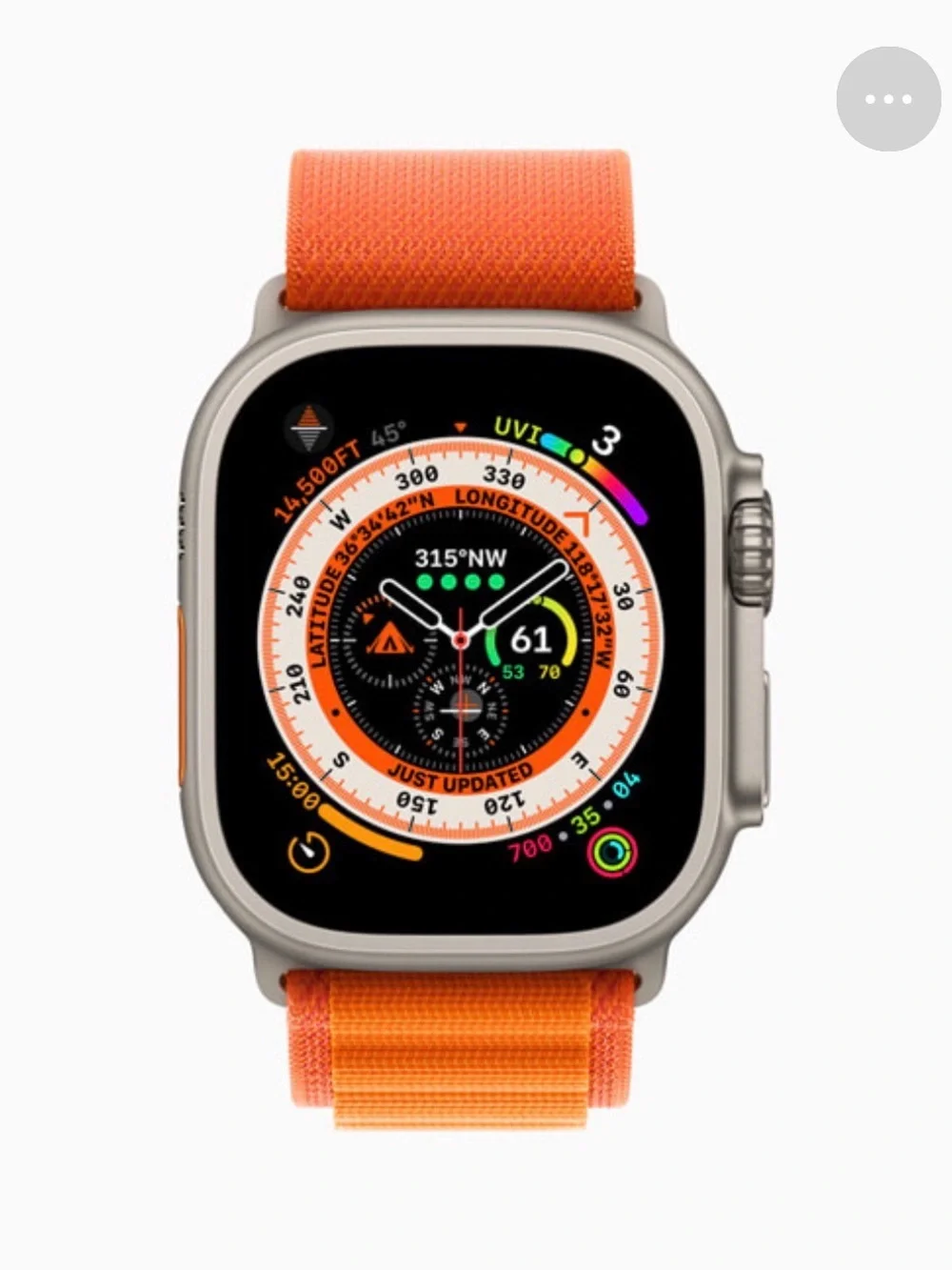 Apple Watch Ultra Titanium with Orange Sport Loop